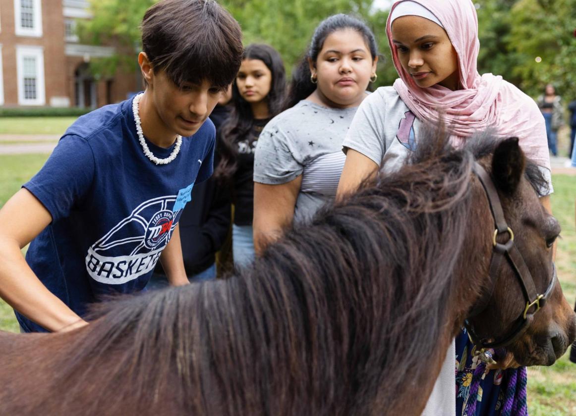 Hands-on Experience: Participants in the Starr Hill Pathways program spend time on Grounds exploring college and career options—including veterinary medicine.